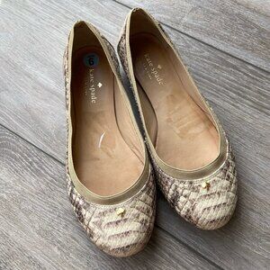 Kate Spade Snakeskin Leather  Ballet Flats